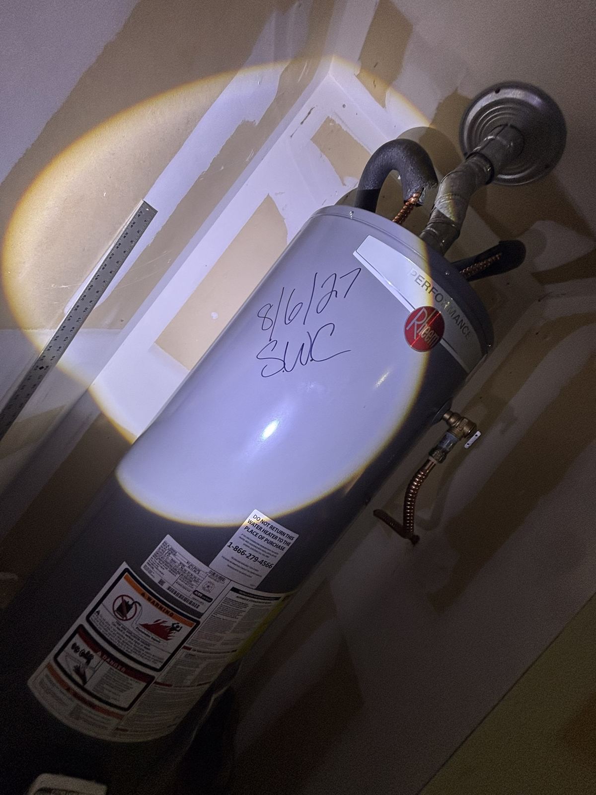 Water heater in a closet after install