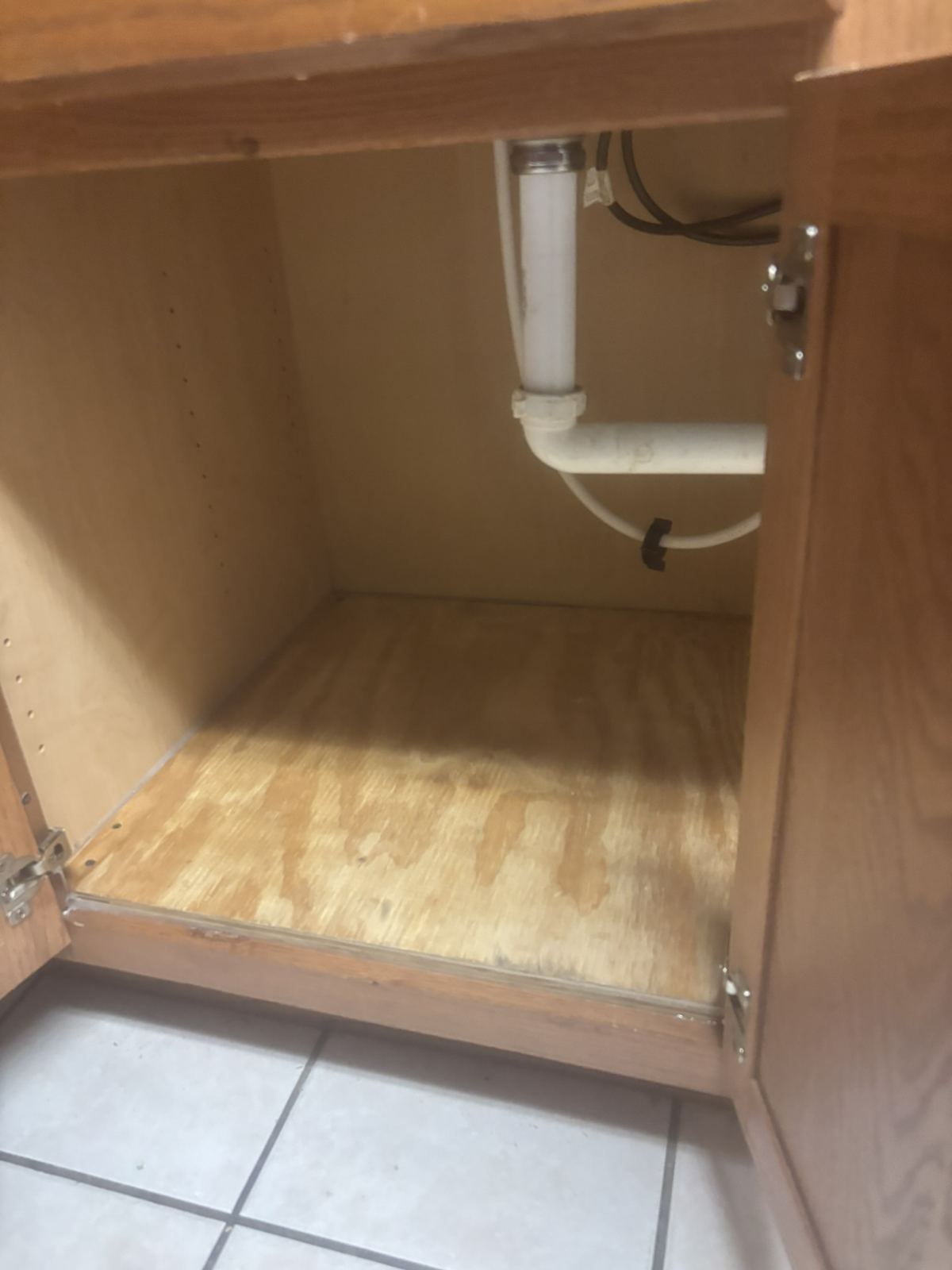 Finished under-sink plumbing