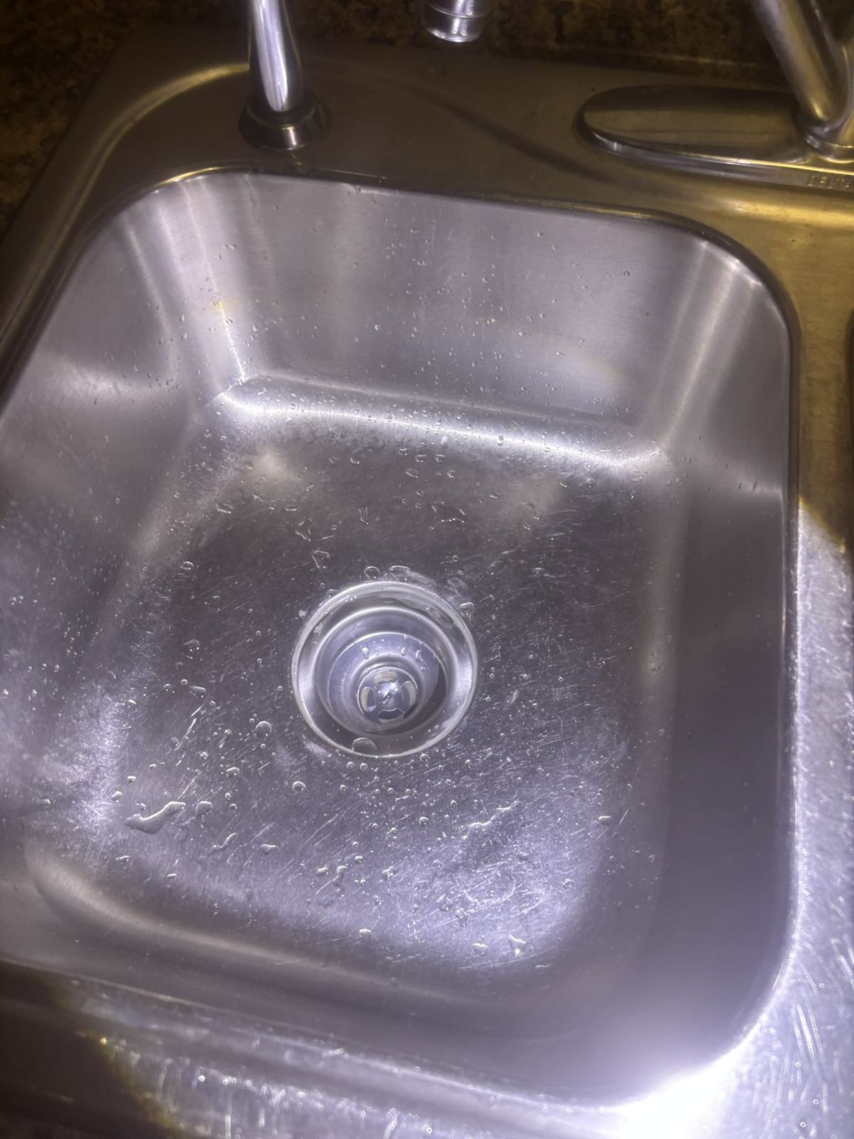 Kitchen sink drain after service
